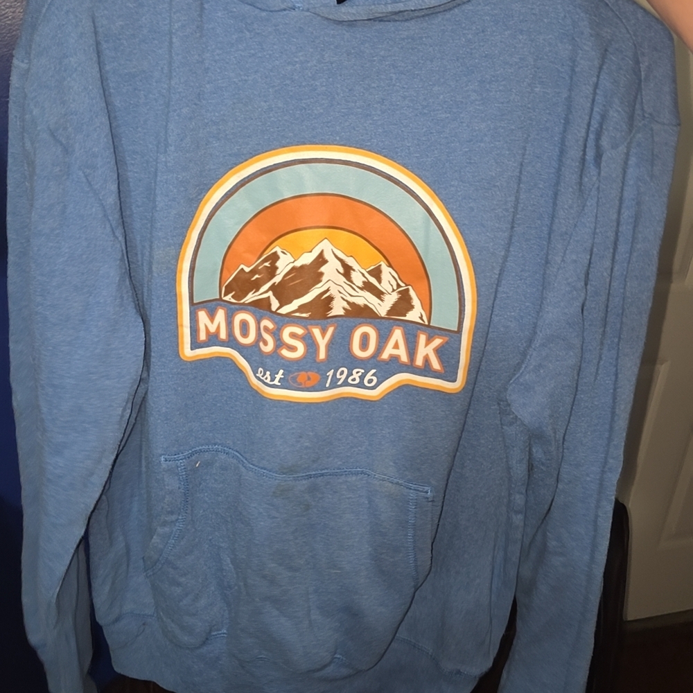 Mossy Oak Mountain Graphic Blue Hoodie
